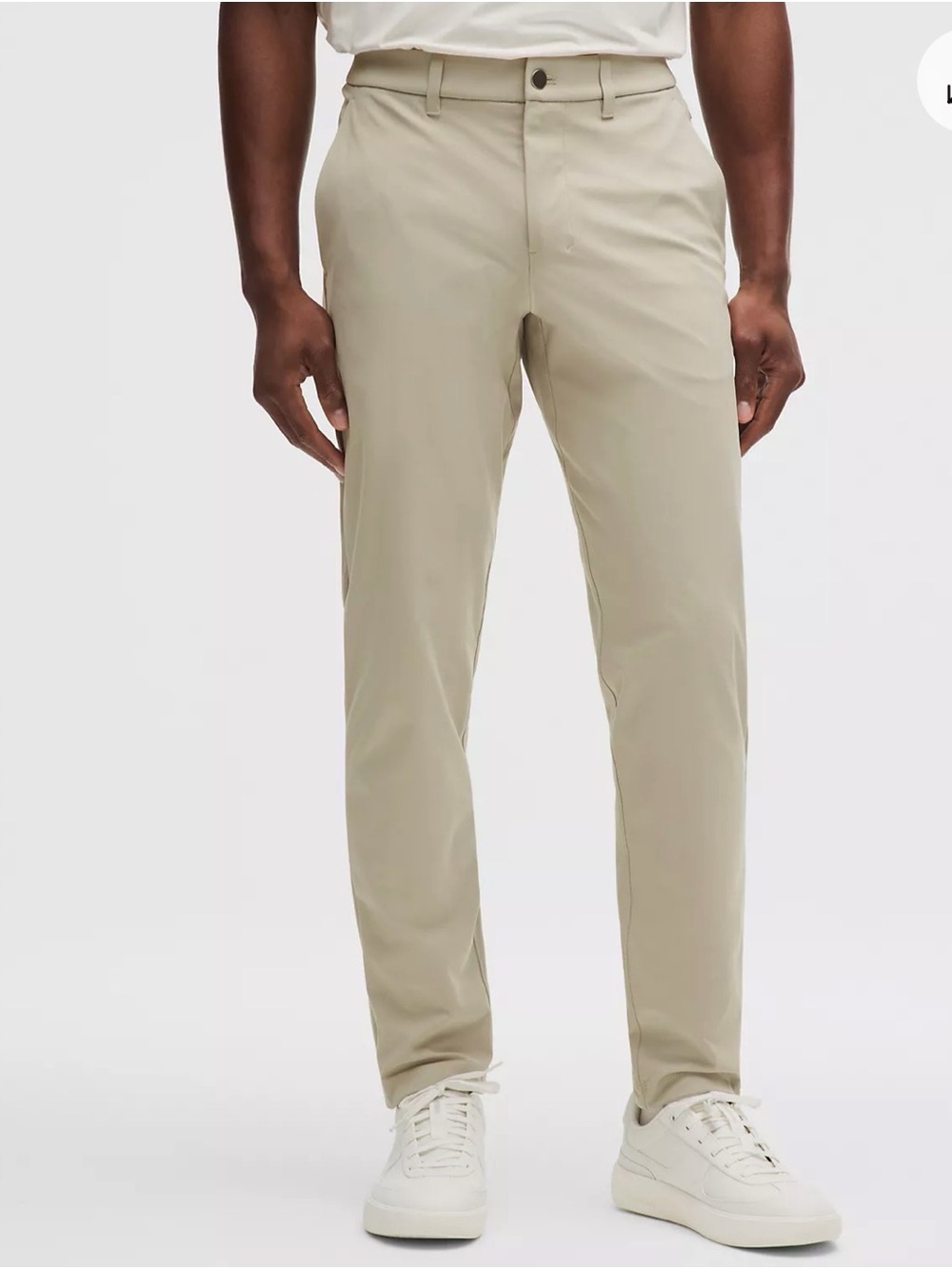 Men's Slim Athleisure Pants in “raw-linen”khaki, sporty, comfortable & sleek